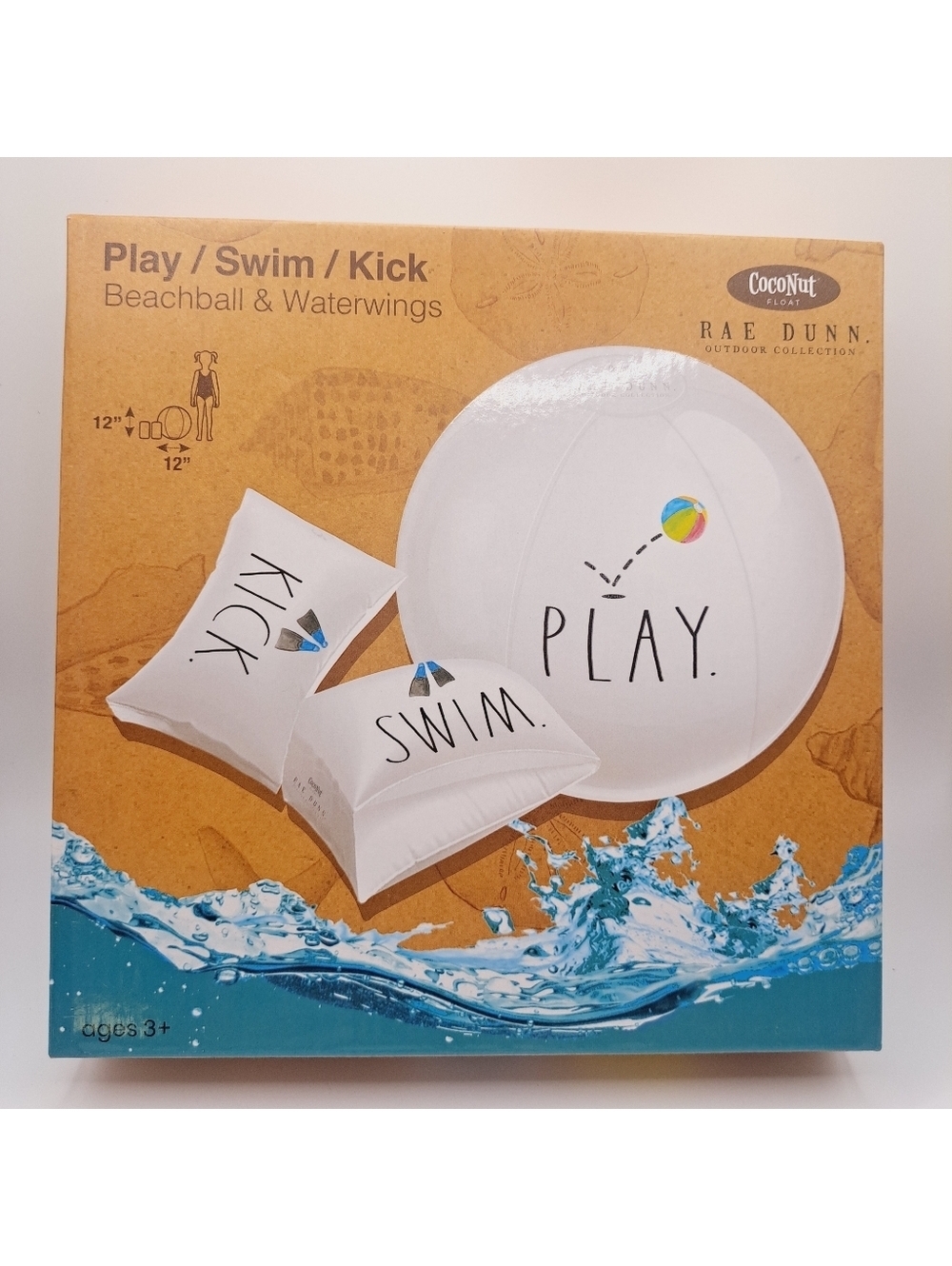 Rae Dunn Kick Swim Water Wings, Play Beach Ball Summer Pool Lake Beach Water Toy
